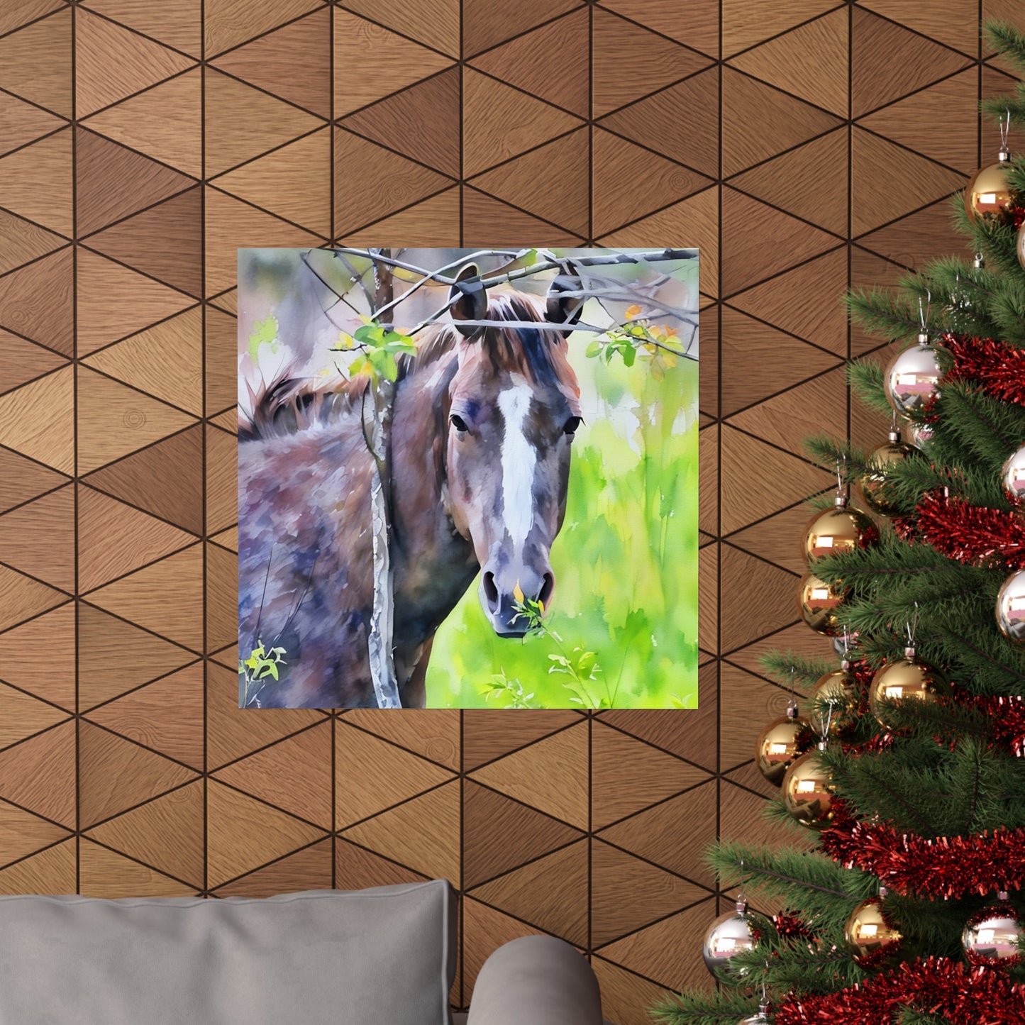 Matte Vertical Posters Horse in field