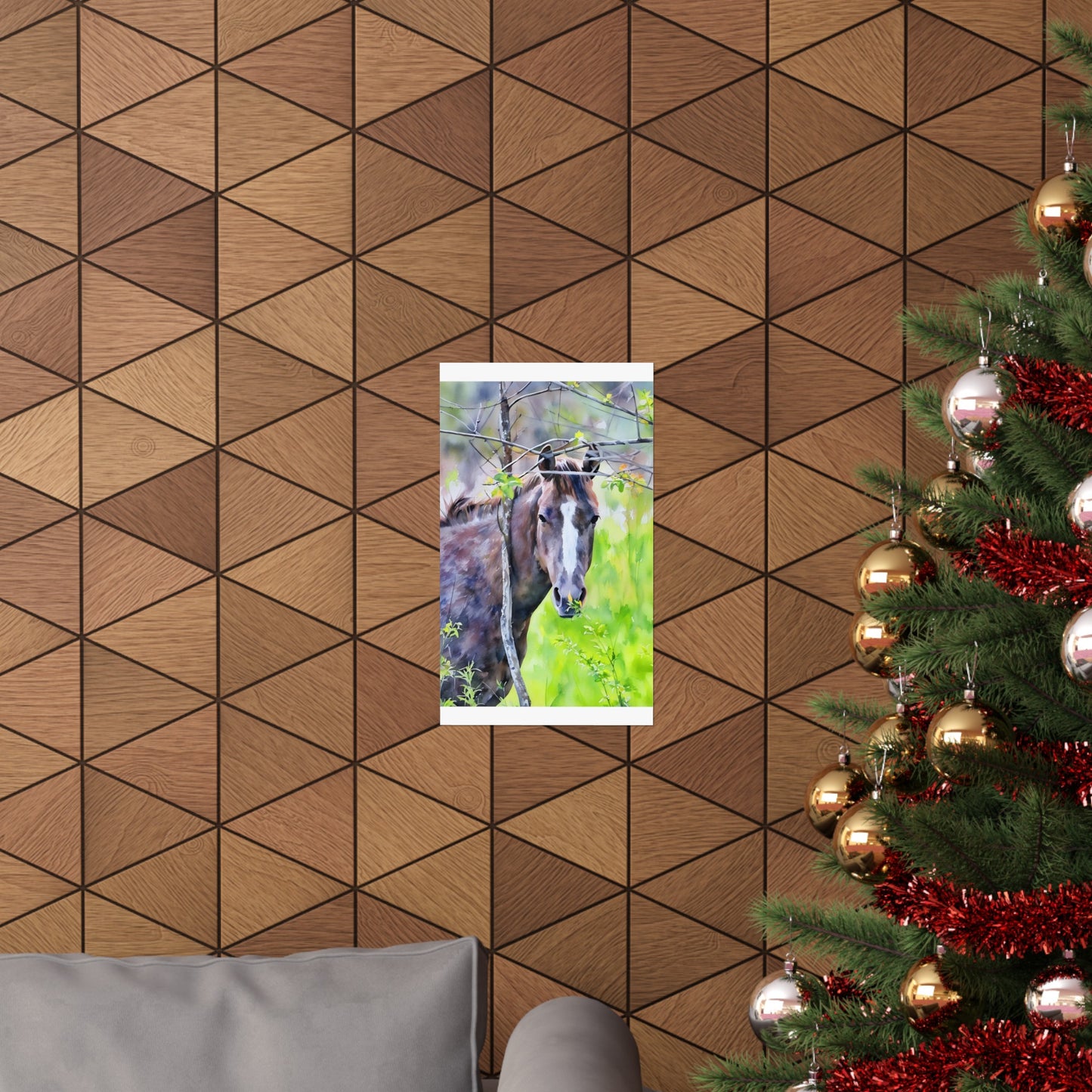 Matte Vertical Posters Horse in field