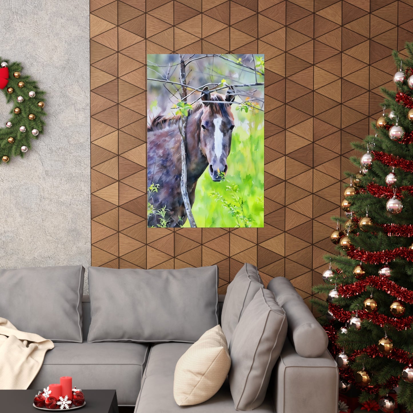 Matte Vertical Posters Horse in field