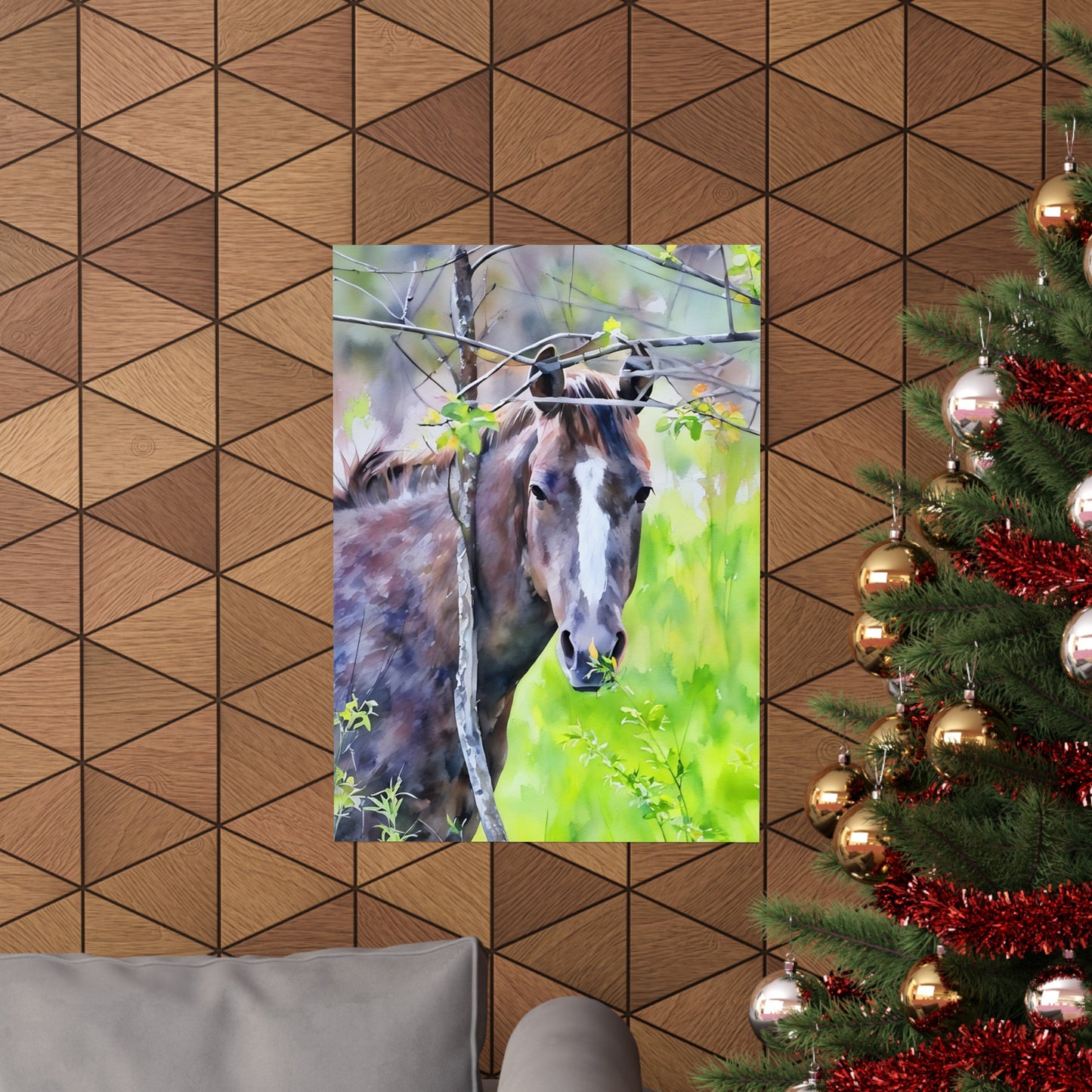 Matte Vertical Posters Horse in field