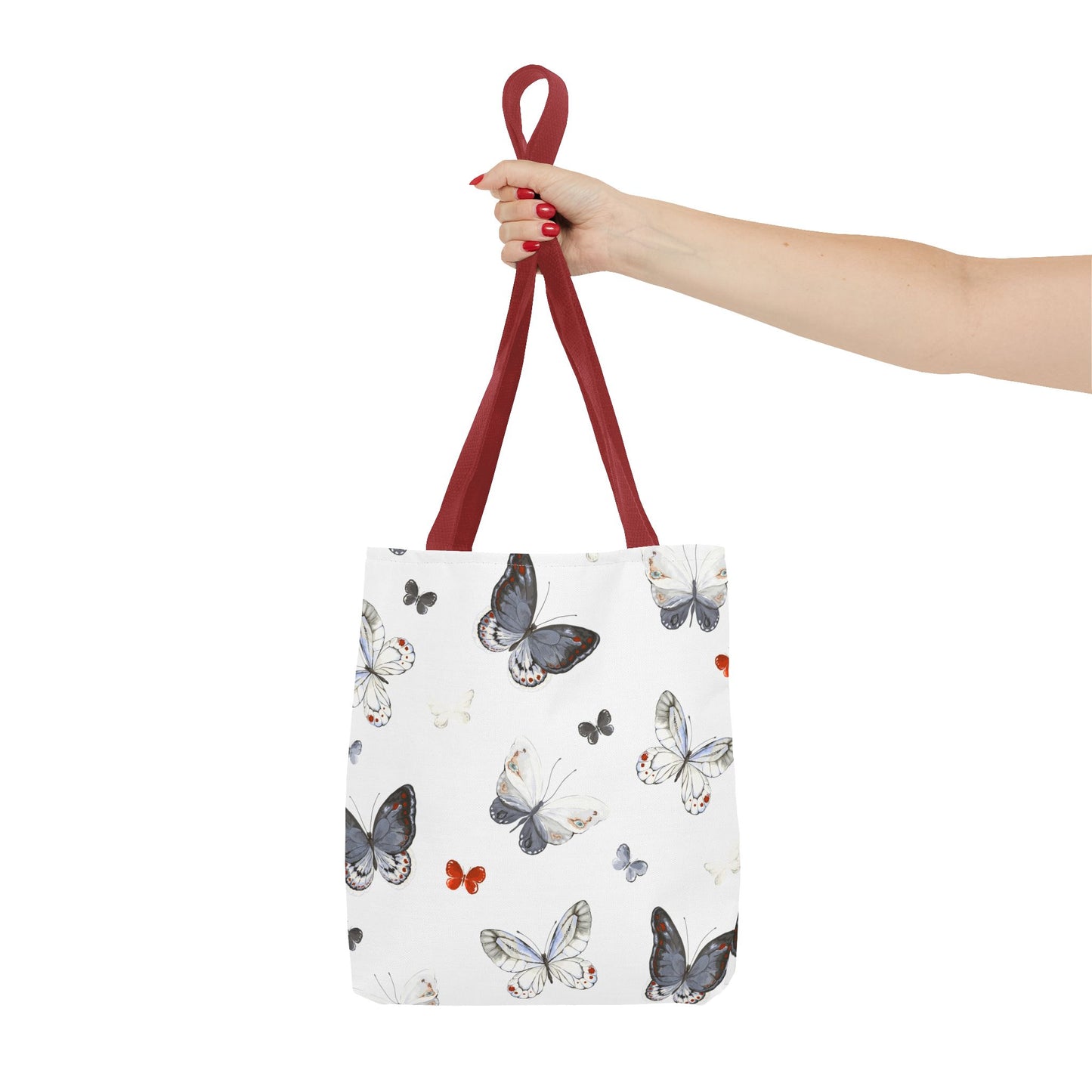 Butterfly Print Tote Bag - Stylish Shopping Bag, Eco-Friendly Carryall, Butterfly Lover Gift, Spring Accessories, Floral Design