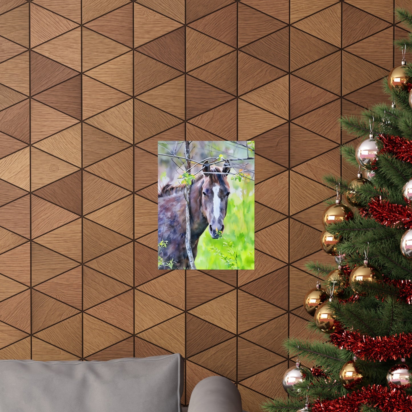 Matte Vertical Posters Horse in field
