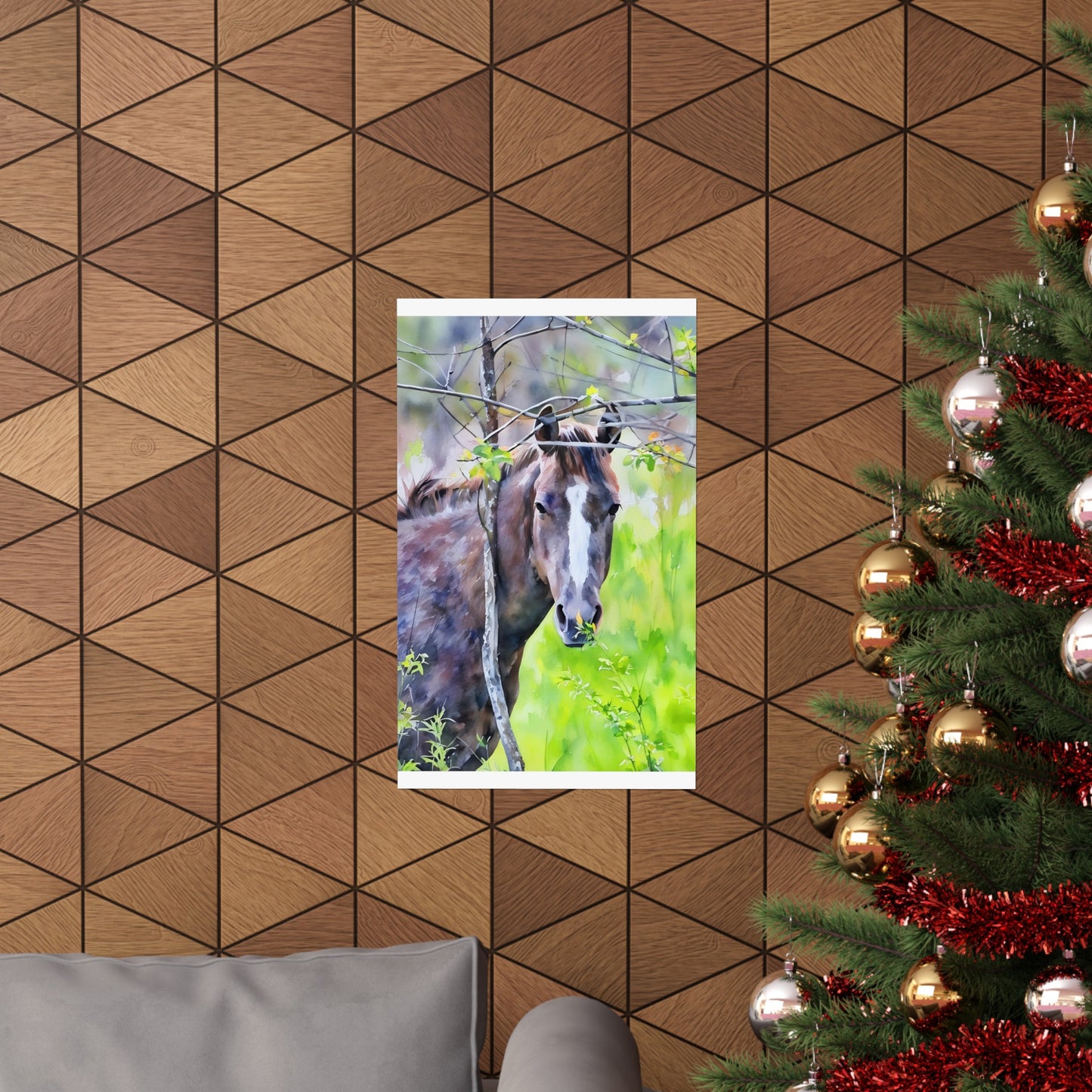 Matte Vertical Posters Horse in field