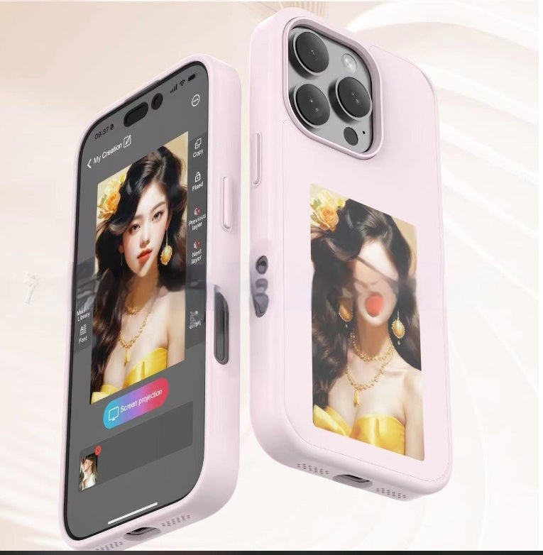 Phone Apple iPhone E-ink Screen Case Unlimited Screen Projection Personalized Cover Battery Free New Designer Luxury