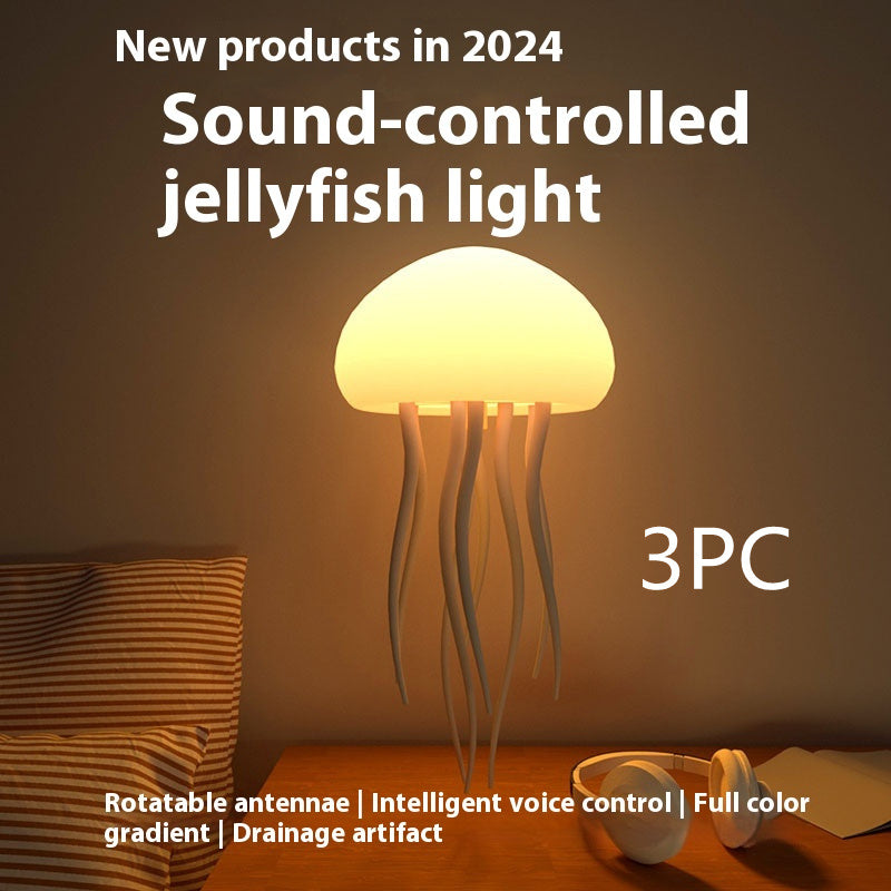 Light Jellyfish Mood Lamp LED Night Portable Decorations For Bedside Desk