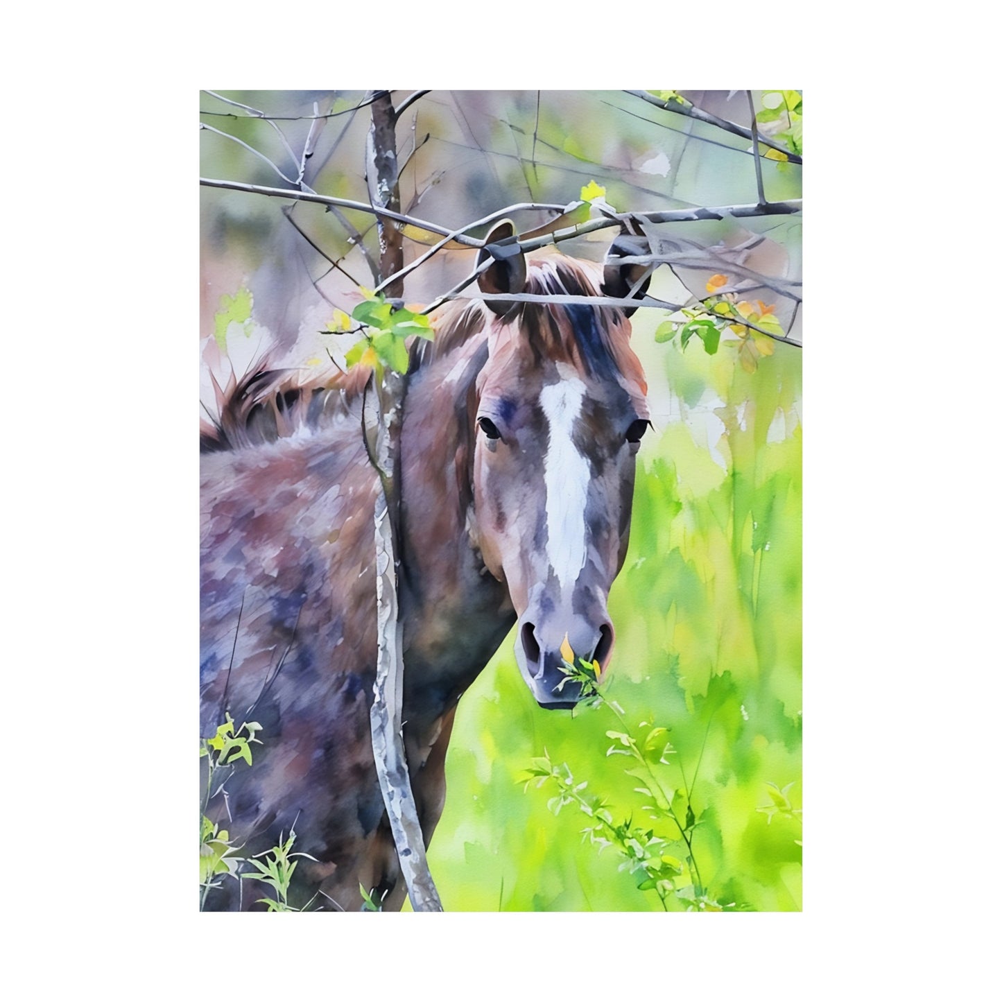Matte Vertical Posters Horse in field