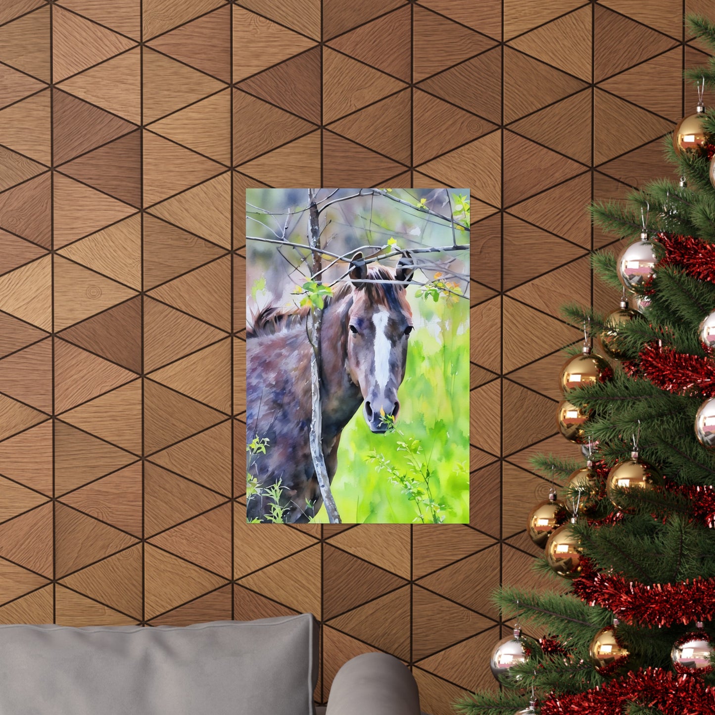 Matte Vertical Posters Horse in field