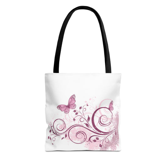 Elegant Floral Butterfly Tote Bag, Stylish Eco-Friendly Bag, Perfect for Shopping, Gifts, Beach, Spring Fashion