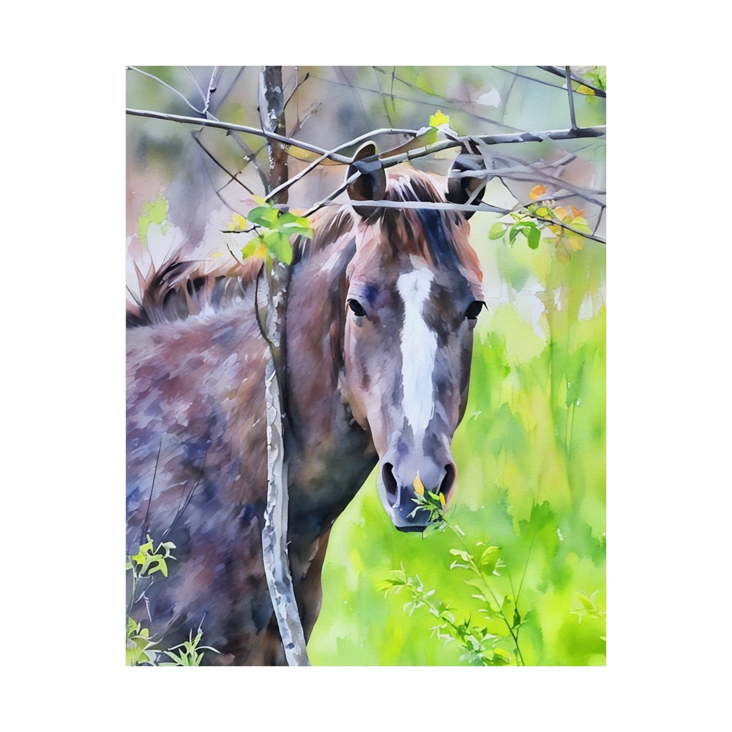 Matte Vertical Posters Horse in field