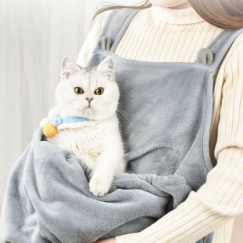Cat Pouch Clothes Pets Apron Non-stick Anti-grab Soft Plush Camisole Pinafore For Pets