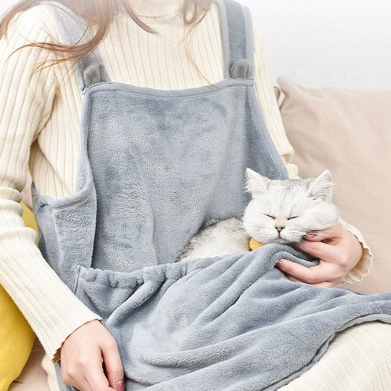 Cat Pouch Clothes Pets Apron Non-stick Anti-grab Soft Plush Camisole Pinafore For Pets