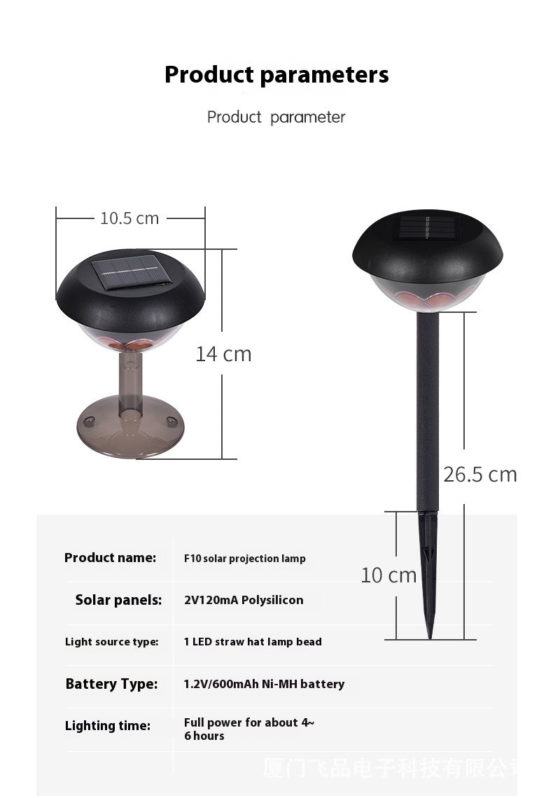 Solar Outdoor Waterproof Garden Courtyard Energy Projection Lamp