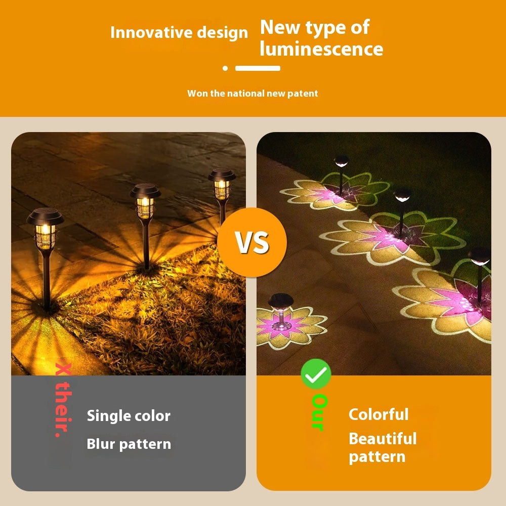 Solar Outdoor Waterproof Garden Courtyard Energy Projection Lamp