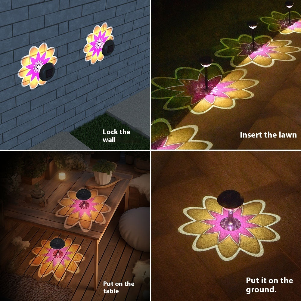 Solar Outdoor Waterproof Garden Courtyard Energy Projection Lamp
