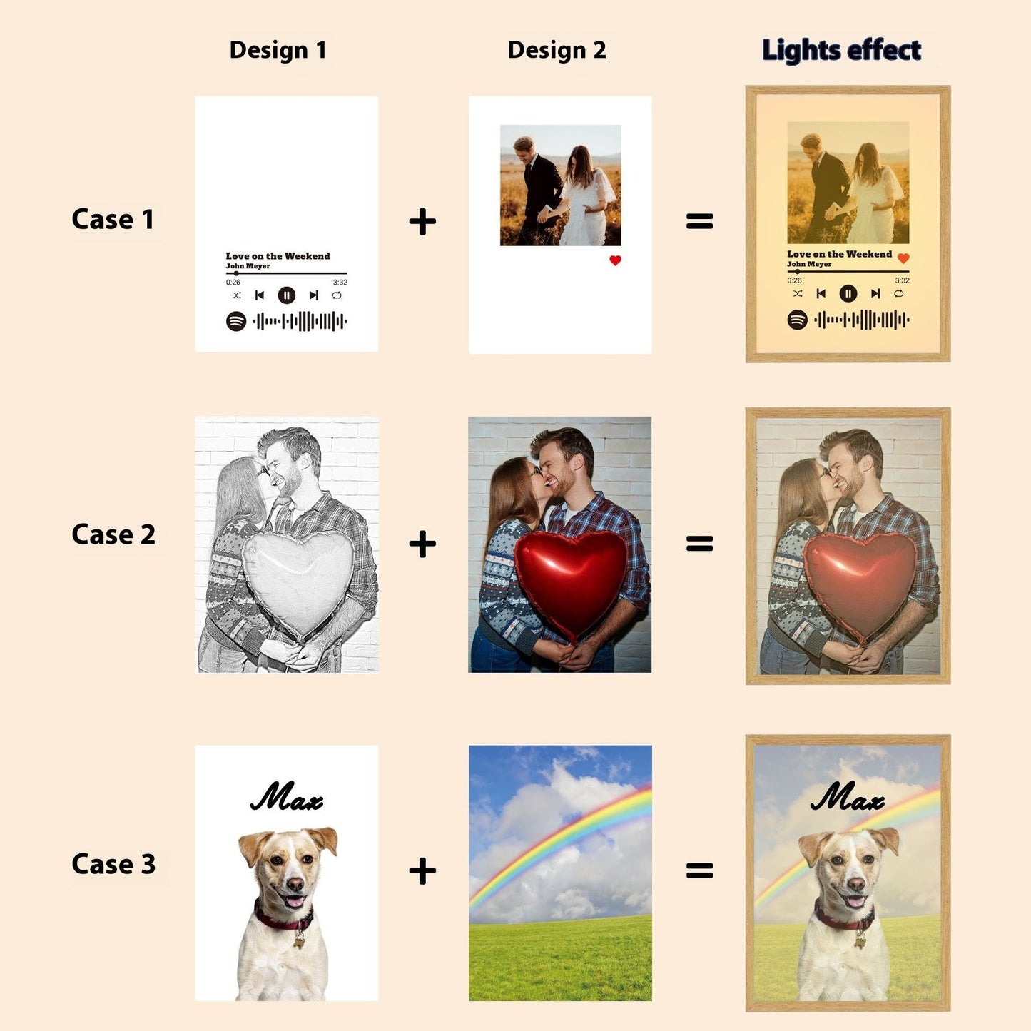 Photo Personalized Light Painting Custom  Painting Led Glowing  Frame Art Light Decoration Christmas